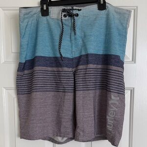 Hurley Men's Aqua and Charcoal Board Shorts